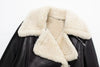 Women Faux Leather Thicken Short Jacket Vintage Front Zipper Lapel Long Sleeve Coat Winter Women Warm Casual Outerwear
