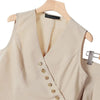 Women Pant Sets Irregular Buttons Vests Wide Leg Trouser Pant Suits Stylish Elegant 2pcs Outfit Streetwear Office Tops