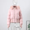 Faux Fur Hooded Cotton Jacket For Women Elegant Long Sleeve Zipper Coat Female Autumn Winter Warm Thicken Outerwear