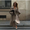 Solid Laepl Lace Up Trench Coat Women Full Sleeve Waist Cinching Short Windbreak Autumn Office Commute Outwear