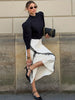 Lace Crop Top And Slit Long Skirt 2 Piece Set Women's Sexy Deep V Neck Tops High Waist Slim Dress Sets Elegant Outfit