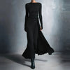 Elegant Long Sleeve Ruched Maxi Dresses For Women O Neck Slim A-Line Long Dress Women Evening Party Dress