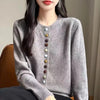Autumn Winter Round Collar Loose Women's Knitting Cardigan Sweater Coat Sweater Temperament Korean Version Ladies Top