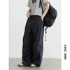 Women Pants Solid Loose Casual Outdoor Workwear Female Wide Leg Trousers Drawstring Windproof Spring Autumn