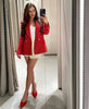 Women jacket Autumn Double Breasted Tweed Check Blazer Coat Vintage Long Sleeve Pockets Female Outerwear Chic