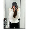 Autumn & Winter High-Waisted Cropped Jacket Sweet Warm Cotton Padded Coat Women Fur Collar Hooded Jacket Y2k Parkas Streetwear