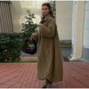 Collar Long Sleeve Maxi Puffer Jacket Cotton-Blend Oversize A-Line Autumn Cozy Warm Women Outerwear Retro Lady Coat