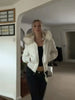 Wool Collar Hooded Cotton Women's Jacket Zipper Elastic Hem Long Sleeve Pocket Women Winter Coats Autumn Short Jacket For Ladies
