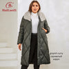 Women's Winter Jackets Plus Size Long Warm Parkas Elegent Hooded With Fur Classic Quilted Coats Women1165