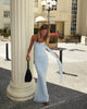 Elegant Women 2 Piece Dress Set Maxi Wedding Guest Dress Lace Up Crop Top and Maxi Skirt Set Formal Event Dress