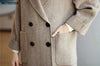 Stylish Long Sleeve Loose Pockets Women Woolen Jacket Autumn Winter Elegant Lapel Thick Female Jackets