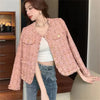 All-Match Tweed Coat Female Elegant O-Neck Cropped Jacket Women Spring Autumn Korean Small Fragrance Jacket Outwear