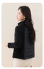 Women's Short Lightweight Down Cotton Coat Autumn Winter Stand-up Collar Zipper Puffer Parkas Jacket Casual Windproof