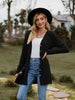 Autumn Women's Milled Pit Stripe V-Neck Solid Colour Button Long Sleeve Ladies Casual Extensions Cardigan Jacket Coat