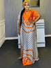 Round Necked Kaftan Dress, Bat Sleeve Loose Fitting Dress with Scarf, Women's Clothing