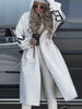 Women's Spring and Autumn Casual Comfortable Loose Solid Color Hooded Long Spliced jacket for Women