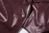 Faux Leather Single Button Crop Jacket Women Autumn Cross Neck Full Sleeve Wild Style Classic Streetwear Coat