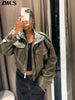 Vintage Zippers Short Leather Jackets Women's Casual Lapel Button Pockets Full Sleeve Coat Autumn Lady Chic Streetwear