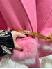 Women Winter Cashmere Wool Woolen Jacket Real Natural Fox Fur Pocket Coat Ladies Outwear Jacket