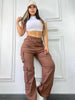 Straight Cargo Pants Women High Waist Baggy Trousers Casual Wide Leg Slim Vintage Y2K Streetwear Pocket Casual Pants