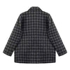 Houndstooth Faux Wool Jacket Women Korean Loose Elegant Double Breasted Suit Overcoat Winter Thick Warm Blend Outerwear