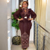 Plus Size African Party Dresses for Women Dashiki Diamond Bodycon Slit Long Dress Elegant Turkey Muslim Wedding Evening Gown