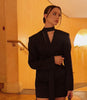 Women Elegant Striped Blazer Top Scarf Lace Up Patchwork Blazers Female Street Casual Commuting Jackets Coats