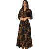 Digital Printed Single Breasted Long Dress Spring Autumn Women Women's Casual Long Sleeved Shirt Collar Dress