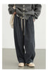 Women Pant Loose Retro High Waisted Casual Wide Leg Pants Solid Plush Thick Warm Female Trousers Spring Autumn