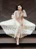 Elegant 2 Pcs Set Shawl V-neck Flower Lace Hollow Out Swing Dress Women's Evening Party Dresses Spring 35Z4387
