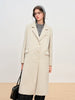Winter Women's Tailored Shoulder Blazer Coat - Double Faced Wool Trench Outerwear with Notch Lapel Office Elegant