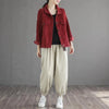 Spring Autumn Corduroy Short Jacket Versatile Women's Casual Coat 5XL Large Size Solid Loose Female Corduroy Outwear