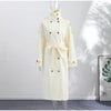 Detachable Triangle Shawl Long Puffer Coat Stand Collar Waist Tie Belt Button Solid Loose Women Coats Winter Commute Outfit
