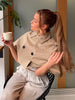 Women's Trench Cape Coat Vintage Double Breasted Short Trench Style Poncho Female Spring Woman Street Outerwear