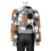 Elegant Women Button Front Floral Appliques Long Sleeve Jacket Thick Warm Winter Streetwear Outwear