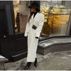 Elegant Solid Women Long Coat Single Breasted Turn-down Collar Loose Full Sleeve Lady Coats Spring Lady Street Outwears