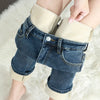 Women's Winter Fleece Warm Jeans Retro Elastic Thickened Comfortable Straight Korean Casual Female Velvet Denim Pants