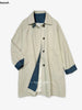 Retro Patchwork Stripes Women's Mid-Length Polo Collar Single-Button Coat Spring Korean Style Oversize Coats