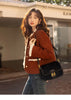 Wool Coat for Women Winter Korean Retro Lace Splicing Lamb Wool Button Pockets Thickened Warm Female Coat MXB43W0720