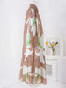 Pleated Print Dress For Women Lapel Single Breasted Loose Long Contrast Color Female Dresses 2DA4600