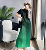 Long Dresses Elegant Party Dresses Woman Pleated Dress Female Gradient Long Loose Stitching Drape Bottoming Dress