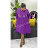 Autumn and Winter Africa Women's Clothing Solid Color Splicing Dress Pleated Loose Women's Cardigan Dresses