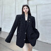 Korean High-Quality Women Blazer Autumn V-neck Loose Long Sleeve Temperament Casual Blazers Jackets Female Outerwear