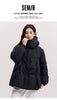 Mid-Length Down Jacket Women Loose Fit Hooded Textured Coat Women winter coats Casual Warm Style