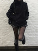 Street autumn/winter solid color women's turtleneck coat Y2K hip-hop retro Harajuku cute casual versatile women tops