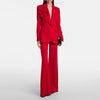 High Street Designer Runway Suit Set Women's Three Dimensional Flower Suit Jacket Trousers Pants Suit 2pcs