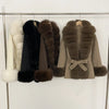 Real Fur Wool Jacket Reality Fur Jacket Women Natural Fox Fur Cuffs Winter Clothing Female Elegant with Belt Woolen Coat