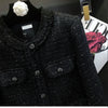 Women's Short Jacket Spring Autumn High-grade Tweed Lady Casual Outerwear Solid Single Breasted Ladies High-Quality Coat