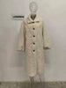 Winter Lamb Fur Long Warm Coat For Women Stand Collar Solid Color Single Breasted Loose Fit Clothing 2VV234