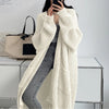 Women Knitted Cardigan Autumn Loose V-neck Long Sleeve Casual Midi Outerwear Simple Sweater Coat Basic Soft Y2K Jacket All-match